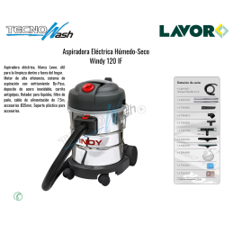 WINDY 120 IF - Aspiradora eléctrica seco y humedo, Marca Lavor