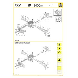 Bomba de Alta Presion RKV 4G40H D  DX T.N/B.B+F (para Motor a Gasolina) Cabeza Cromada Flecha Hueca de Ø1",