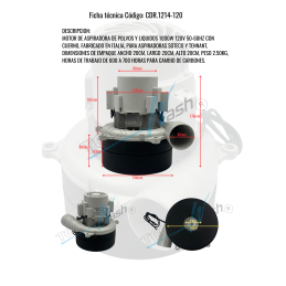 Motor Con Cuerno Para Aspiradora Soteco, Cod. Cdr-1214-120