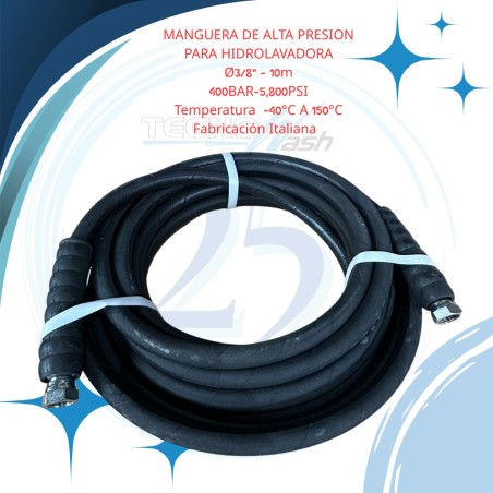 Manguera de Alta presion Ø3/8", 10m, 5,800psi