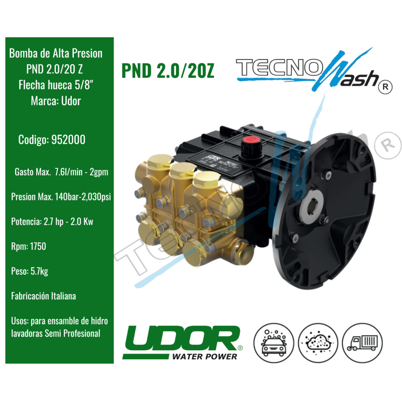 Bomba UDOR PND 2.0/20 Z (Código: 952000), lleva tu equipo al siguiente nivel.