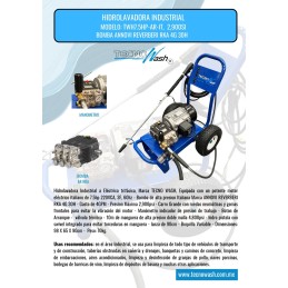 Hidro lavadora Industrial Trifásica 7.5hp, TWH7.5HP-BP-CA