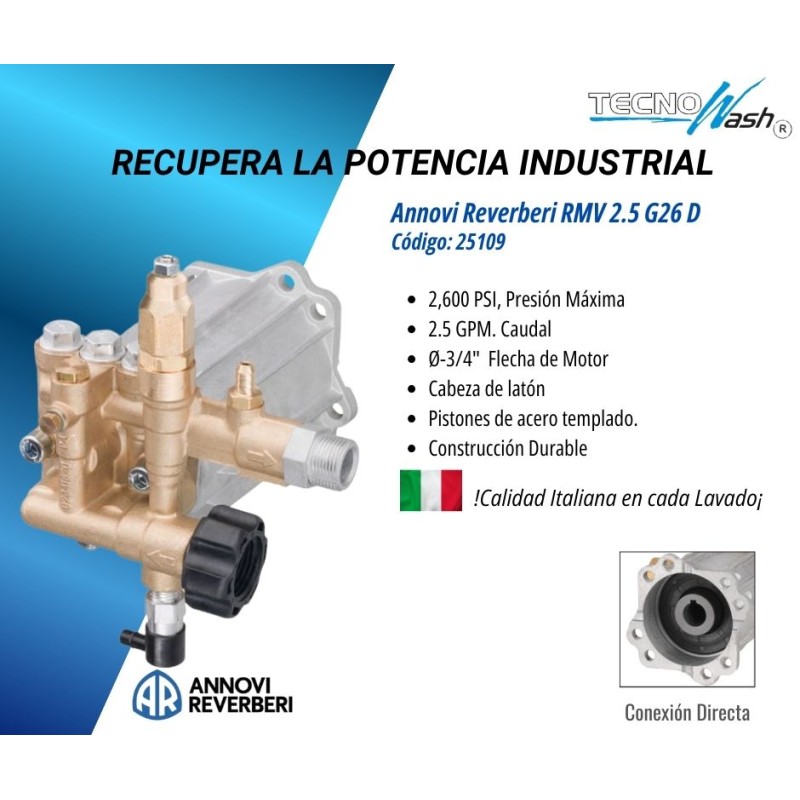 Bomba de Alta Presion RMV 2.5G26, Ø 3/4"